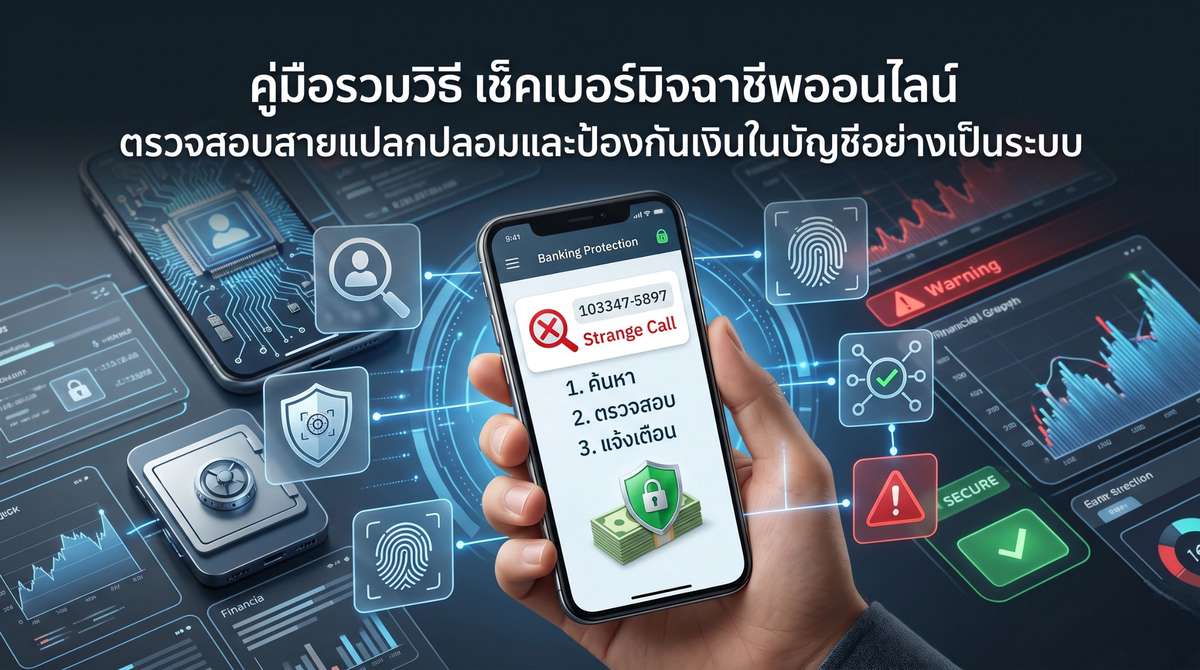 คู่มือรวมวิธี เช็คเบอร์มิจฉาชีพออนไลน์ ตรวจสอบสายแปลกปลอมและป้องกันเงินในบัญชีอย่างเป็นระบบ