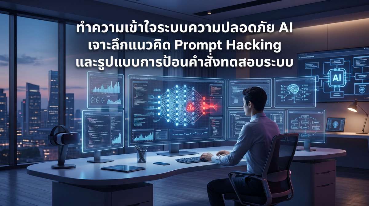 ทำความเข้าใจระบบความปลอดภัย AI เจาะลึกแนวคิด Prompt Hacking และรูปแบบการป้อนคำสั่งทดสอบระบบ